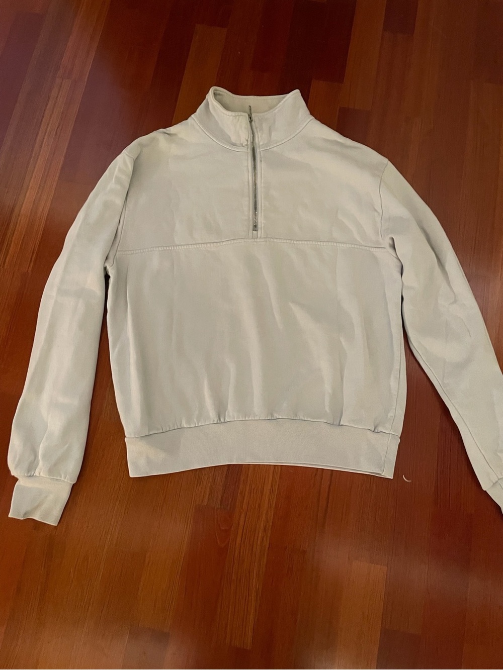 Brandy Melville Light Blue/Cream Half-Zip Sweater